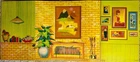 Barbie Size Diorama Reproduction Backdrop of a Vintage Living Room Newly Unboxed