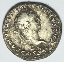 Imperial Roman Silver Denarius Coin Domitian Goat -- RIC II.1#267