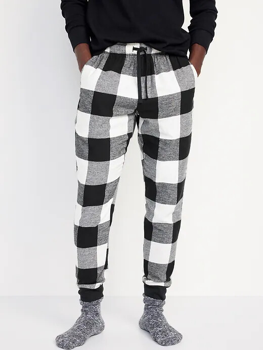 NWT Old Navy Black Buffalo Plaid Flannel Jogger Pajama Pants Sleep