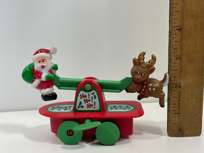 RARE Vintage 90's Christmas Santa Claus Rudolph Reindeer See