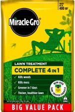 Miracle Gro Evergreen 400m2 Complete 4 in 1 Weed Moss Control Garden Lawn 14kg