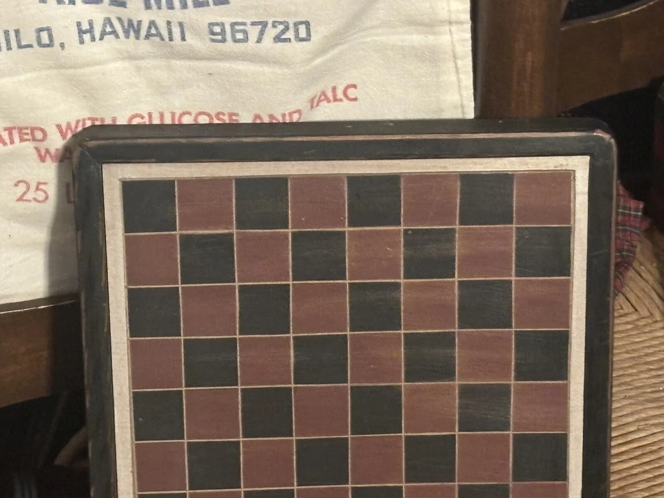 Country Farmhouse Primitive Style Wood Wooden Checker Game Board READY TO HANG! - Image 3 of 4