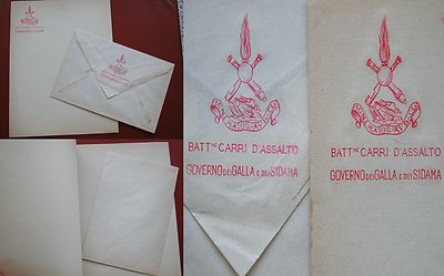 COLONIAL LETTERHEAD LETTER ENVELOPE AND PAPER BATTLES GALLA AND SIDAMA