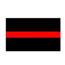 2 Inch Non-Reflective Thin Red Line Rectangle Firefighter Sticker 0348