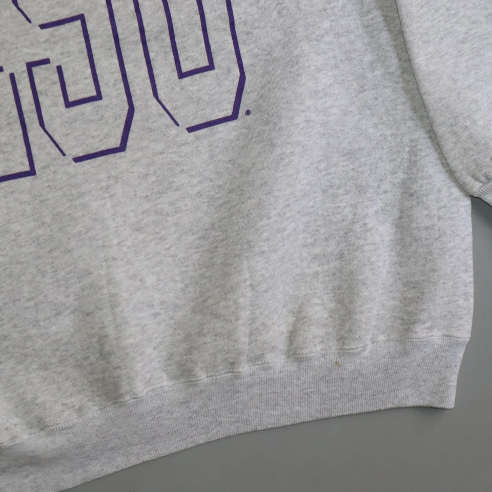 Vintage Champion Crewneck Sweatshirt Pullover Gray XL LSU Tigers extra large - Image 2 of 4