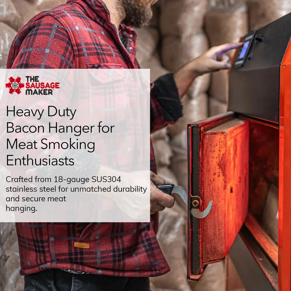 Ganchos para carne para colgar tocino de alta resistencia TSM® SUS304 gancho para carnicero de acero inoxidable Foto 3 de 4