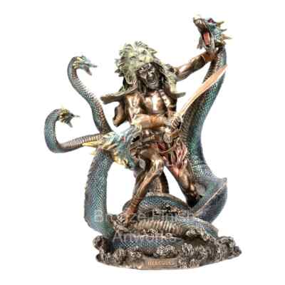 Herkules Kampf gegen die Lernaean Hydra Wassermonster Kaltguss Bronze & Resin