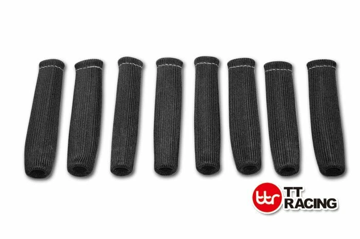 8x 6" HIGH HEAT SHIELD WHITE ENGINE SPARK PLUG WIRE BOOT PROTECTOR SLEEVE COVER — 第 3/4 张图片