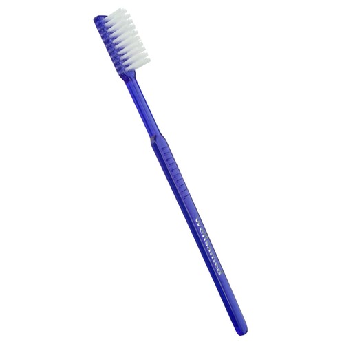 wellsamed Einmalzahnbürsten mit Zahnpasta, blau-transparent, 100 Stück