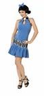 Flintstones Dxl Betty Rubble Costume 4Pc Bl/Blk Dress Bone Belt Wig & Bow