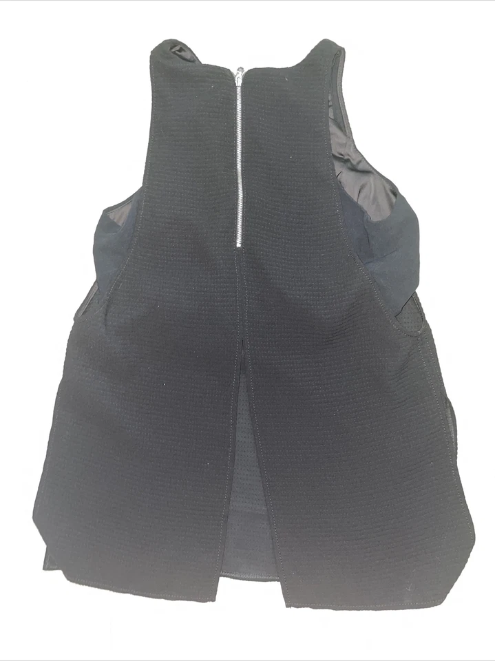 Top para mujer HELLMUT LANG negro sin mangas con cremallera S Foto 3 de 4
