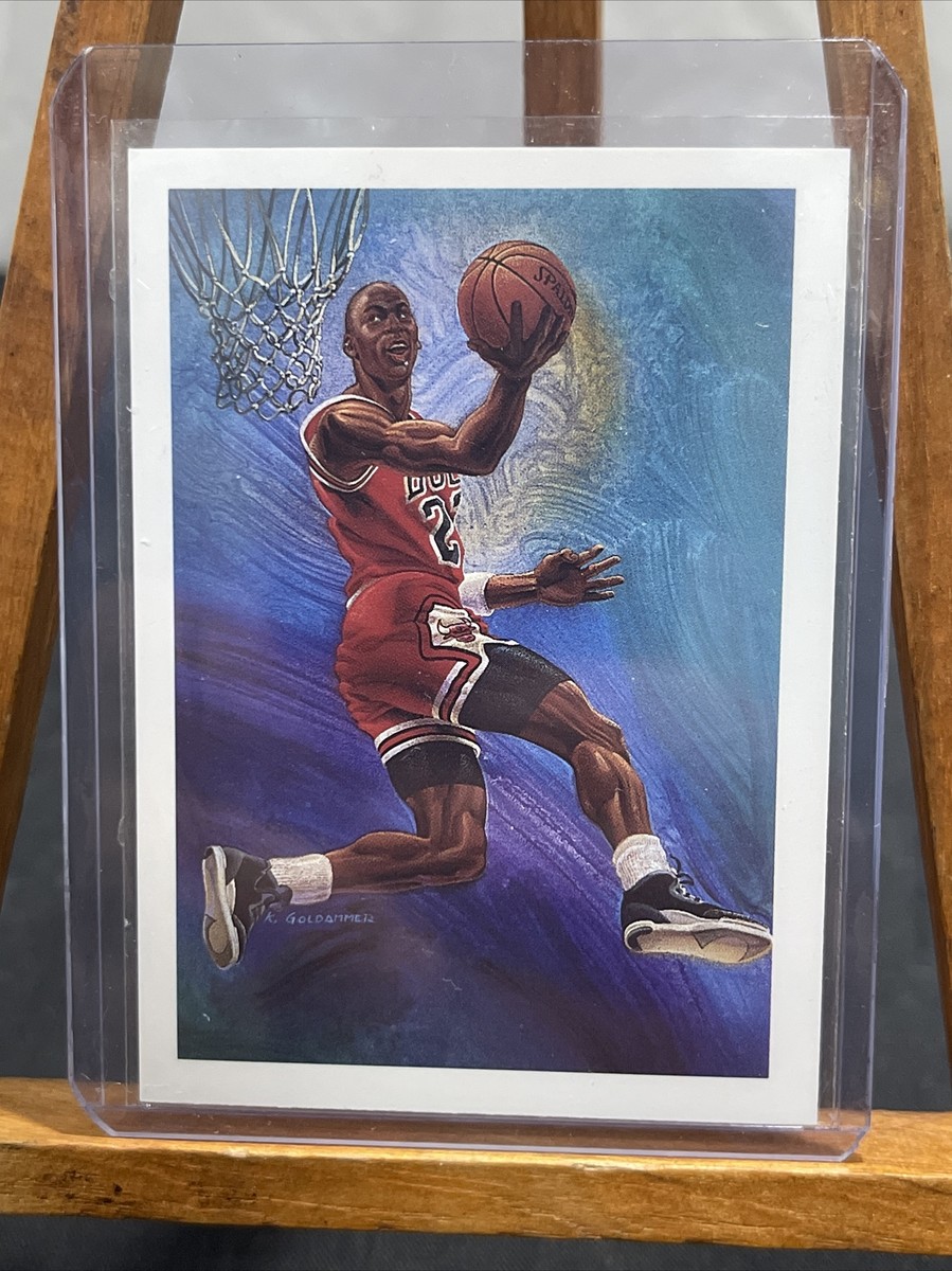 1990 NBA Hoops MICHAEL JORDAN Art Card #358 Chicago Bulls