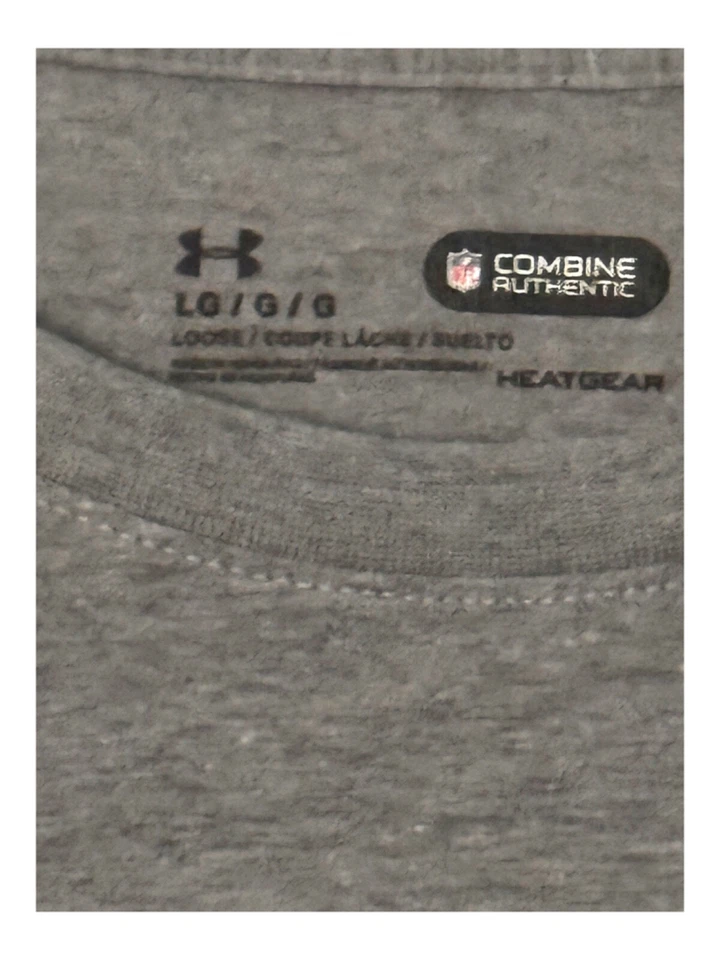 Under Armour & NFL Combine Authentic Heatgear Gray Tee Pittsburgh Steelers Patch - Image 4 of 4