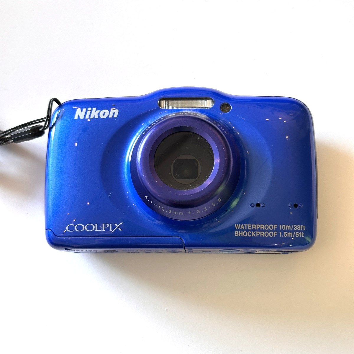 W) NIkon COOLPIX S32 ブルー Nikon Coolpix S32 Waterproof Compact Digital Camera Blue Excellent