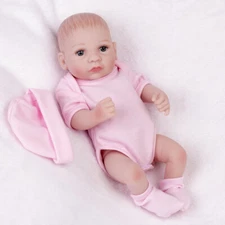 Tiny Reborn Baby Dolls Full Body Soft Silicone Vinyl Lifelike Newborn Girl Gift