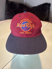 Vtg 1990's Hard Rock Cafe Las Vegas Logo Snap Back Adjustable Trucker Hat Cap