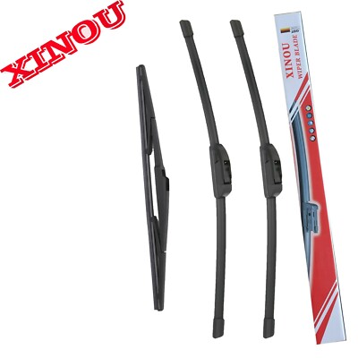 XINOU Front + Rear Wiper Blades For Mazda CX7 2007-2012 OEM Quality