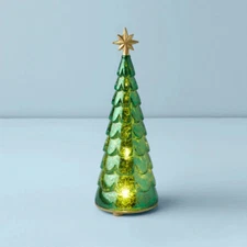 Lenox Christmas RADIANT LIGHT -  Glass Pine Tree Figurine TALL - Lights Up - N/O