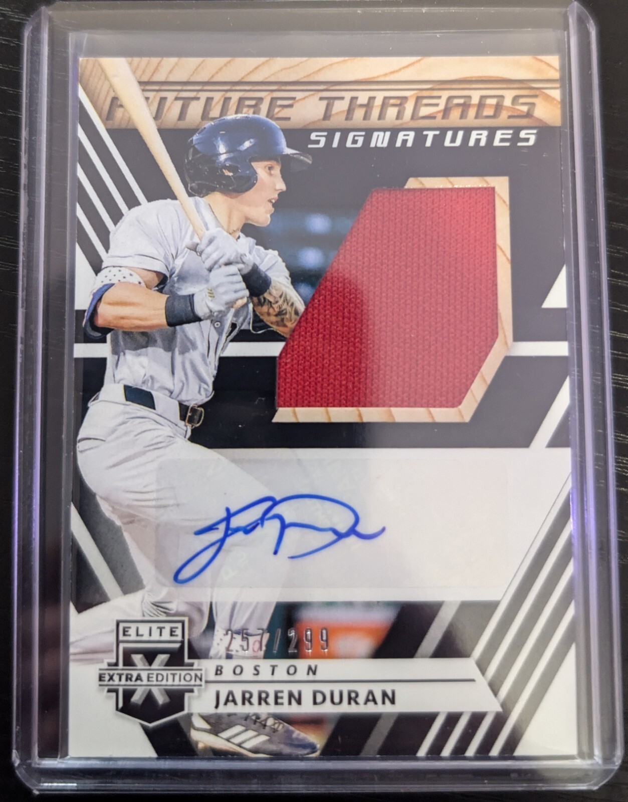 Jarren Duran 2020 Panini Elite EE - Future Threads Signatures Black #FTS-JD
