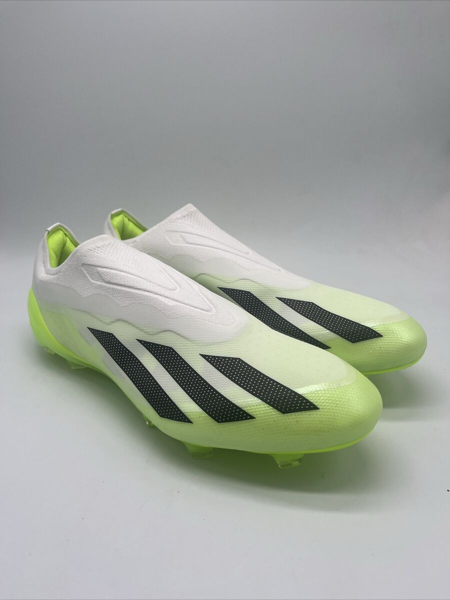 Adidas X Crazyfast.1 Laceless FG White/Green Cleats GY7378 Adidas X Crazyfast.1 Laceless FG White/Green Cleats GY7378