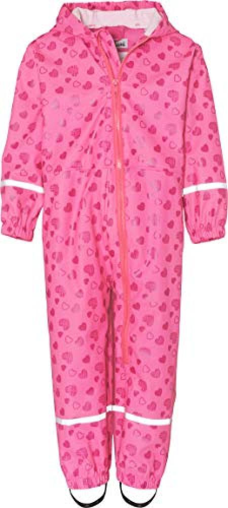 (TG. 98) Playshoes Regen-Overall Herzchen Allover Capo d'Abbigliamento, Rosa (Pi