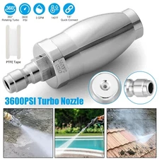 High Pressure Washer 3600PSI Rotating Turbo Nozzle Spray Tip 3.0 GPM 1/4'' Quick