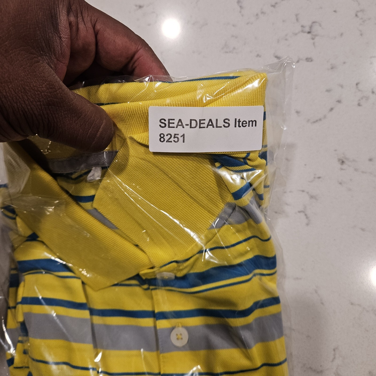 Adidas Shirt Mens Large Climacool Golf Polo Yellow Stripe thumbnail 5