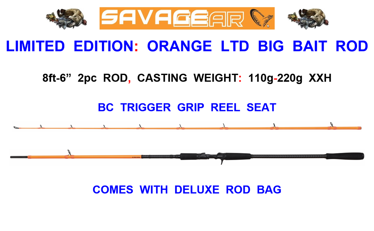 LIMITED EDITION SAVAGE GEAR LTD ORANGE BIG BAIT TRIGGER ROD BASS PIKE  PREDATOR