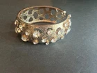 Vintage costume jewelry bangle bracelet with large rhinestones
