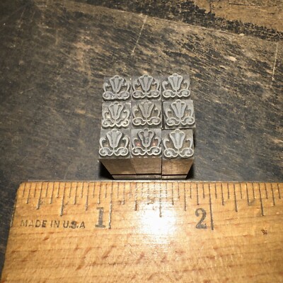 Printing Blocks   9 Lead Ornamental Borders  