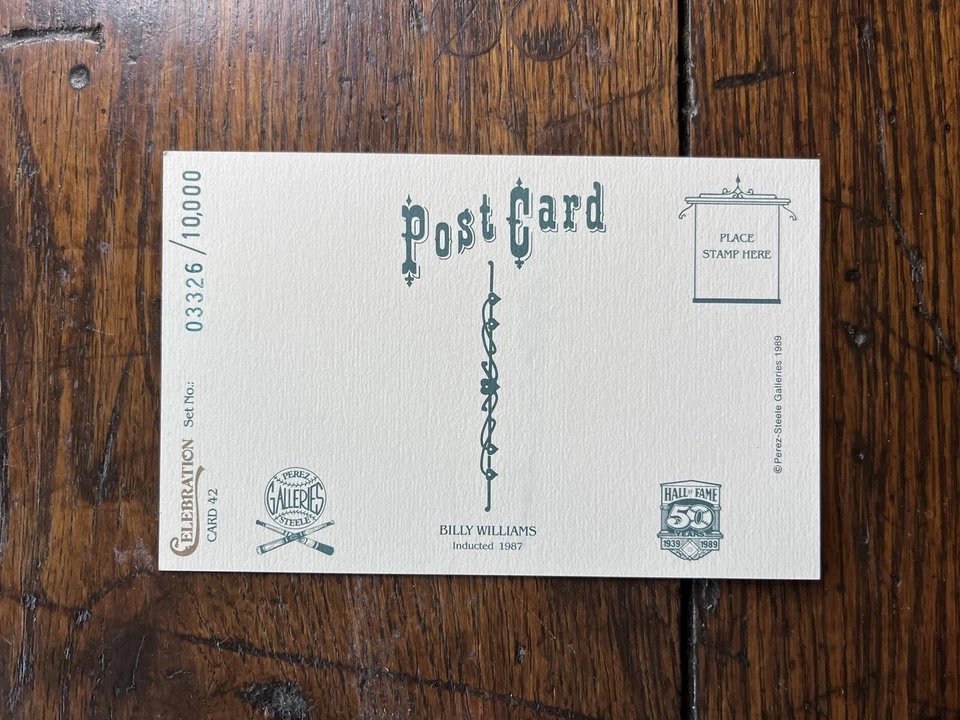 Autographed Billy Williams Hall of Fame Post Card (HOF) Chicago Cubs 03326/10,00 - Image 2 of 2