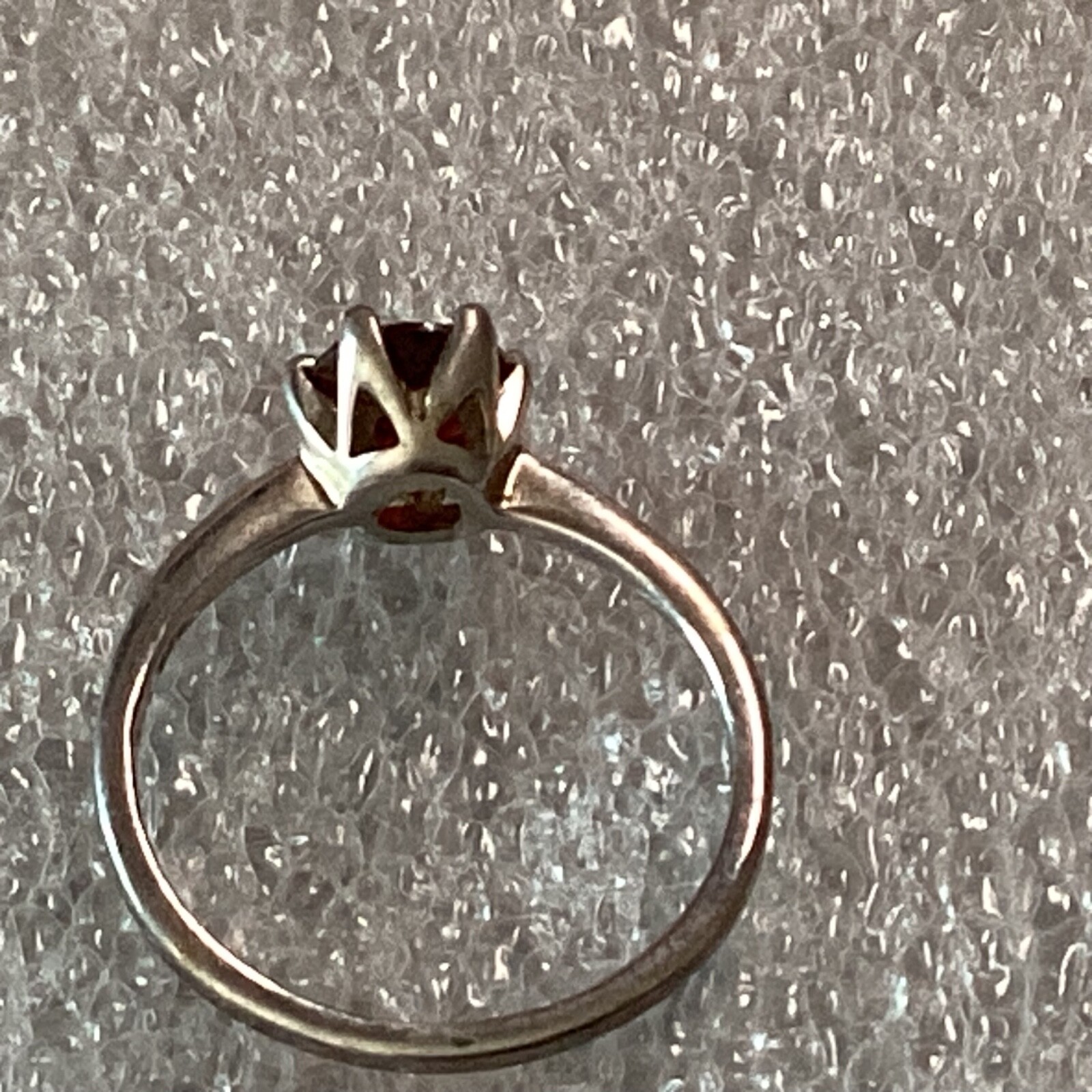 Sterling Silver Round Ruby Solitaire Ring Size 6 - image 2