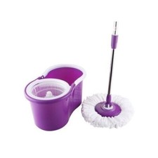 360° Floor Magic Spin Mop Bucket Set Microfiber Spinner Rotating + Free 2 Heads