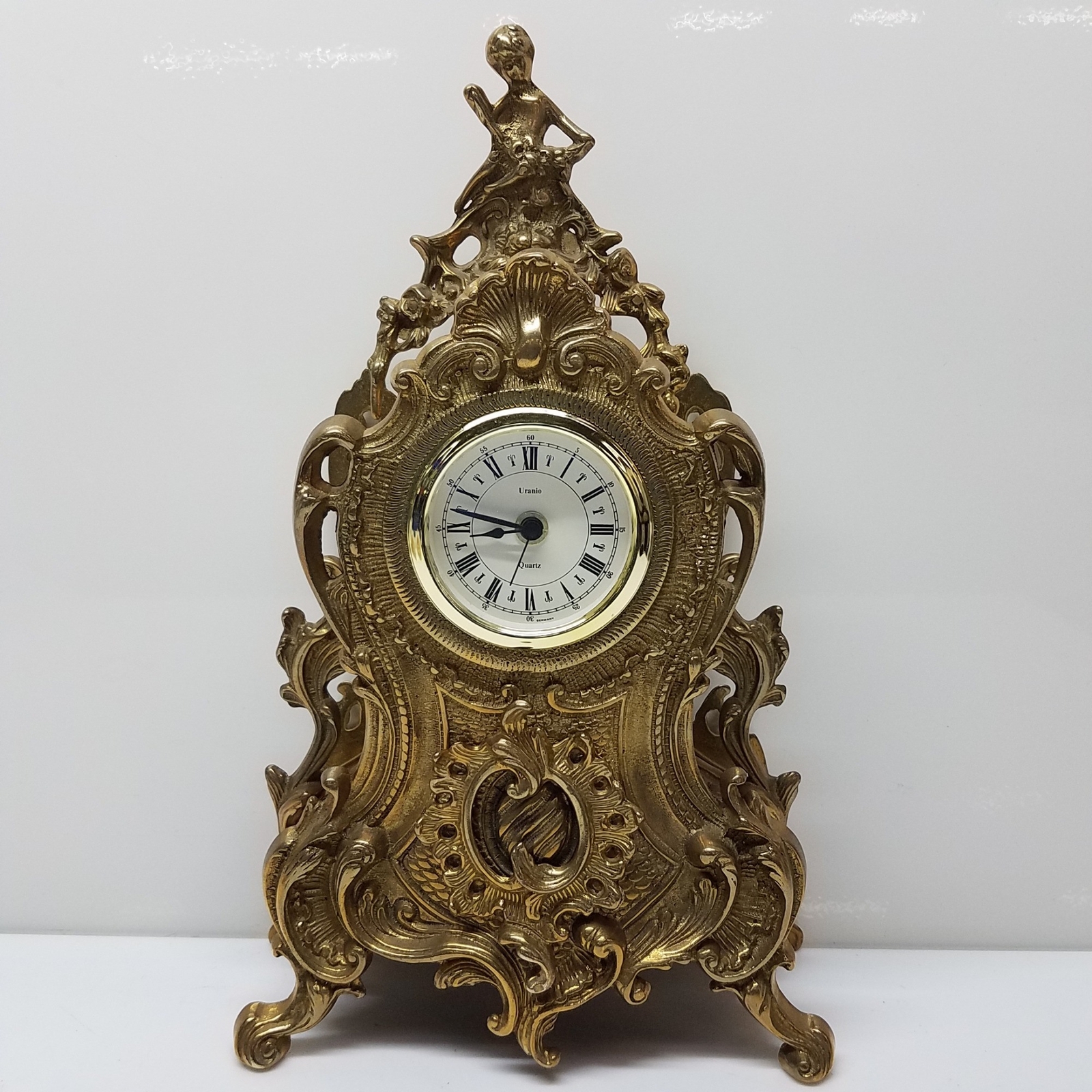 Vintage Uranio Germany Ornate Brass Mantel Clock eBay