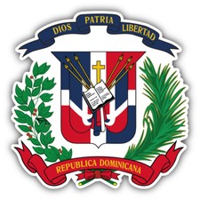 Dominican Republic Coat Of Arms Car Bumper Sticker Decal - 9'', 12'' or 14''