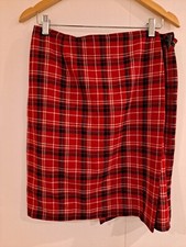 Charter Club Womens VTG Wool Red Wrap Lined Short Skirt Sz 12 NWOT