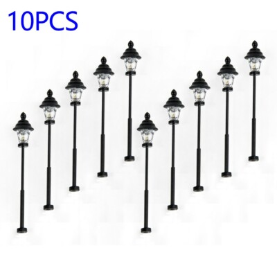 10 Stk. LED Parklaternen Lampen 45mm Spur N 1:160 Modell Bahn Bonsai Dekor