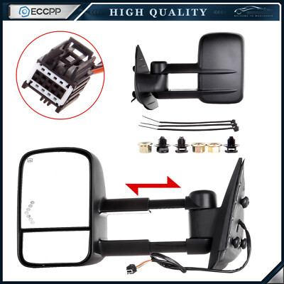 Power Heated LED Signal Tow Mirrors For 07-13 Chevy Silverado 1500 2500HD 3500HD