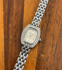 Cote d' Azur Women's Fashion Watch Rhinestone Silver Tone 20mm New Battery