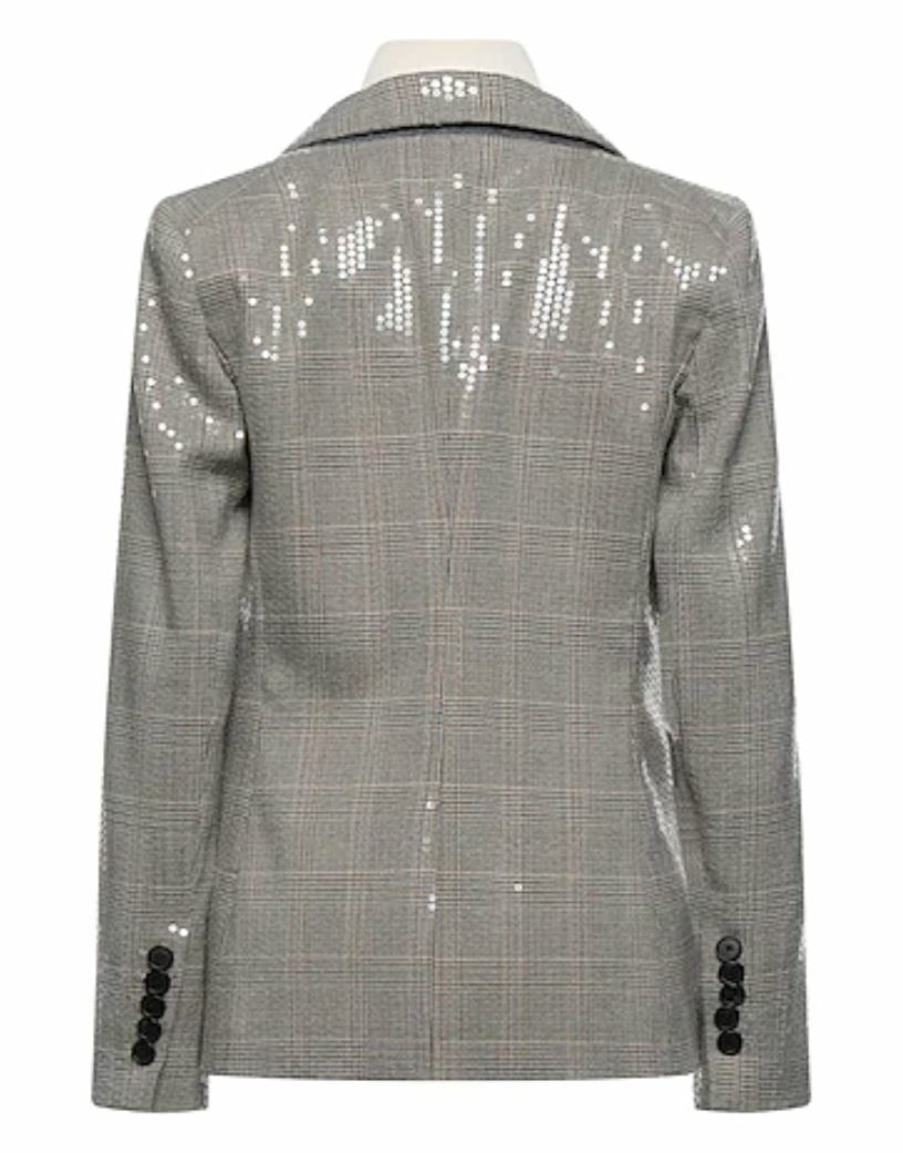 sz NWT VERONICA BEARD Dickey Jacket MILLER Sequin Plaid womens Blazer  Natural