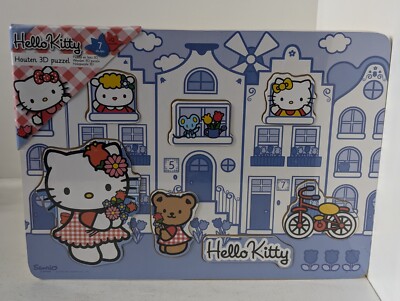 2011 Hello Kitty Dutch Design Wood 3D Puzzle New In Plastic Sanrio Licensed 