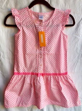 Gymboree PICTURE DAY Pink Polka dot drop waist pin tuck Dress 8 NWT