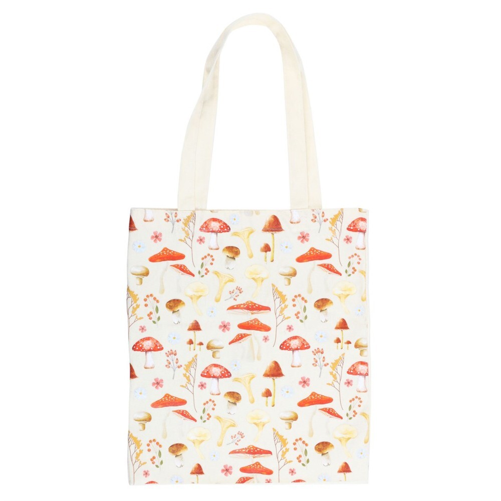 Eco-Friendly Mushroom Print Polycotton Tote Bag for Stylish Everyday Use