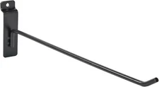 25  Black 12" Slatwall Peg Hooks Slat Wall Retail Display 6mm Diameter Tubing