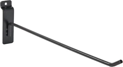 25 Black 12" Slatwall Peg Hooks Slat Wall Retail Display 6mm Diameter Tubing