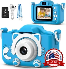 Cámara para niños de 3 a 8 años, cámara digital HD de 32G SD Card para niños NEW