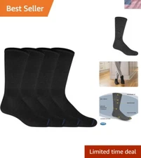 Men's Non-Binding Diabetes & Circulation Socks - 4 Pair Pack, Size 13-15