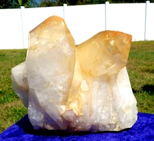 Golden Healer LEMURIAN Quartz Crystal Point w TRIGONIC Record Keeper For Sale