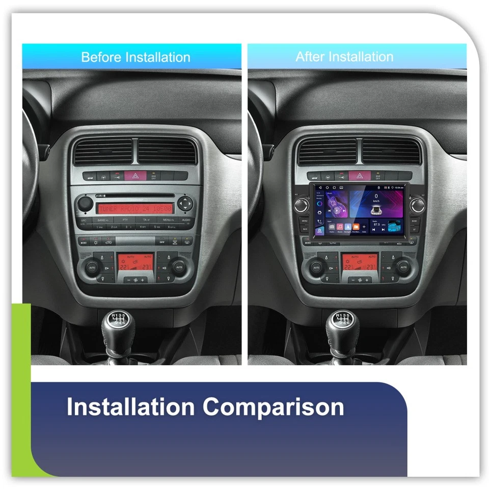 4+64GB 7" Autoradio Android 15 Carplay Für Fiat Linea Grande Punto Navi GPS WIFI - Bild 3 von 4