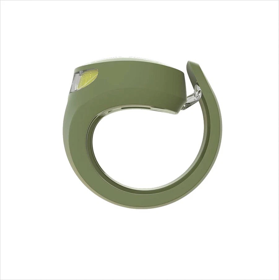Luz delantera verde para bicicleta Knog Frog V3 - USB-C recargable, IP65 resistente al agua, Foto 3 de 4